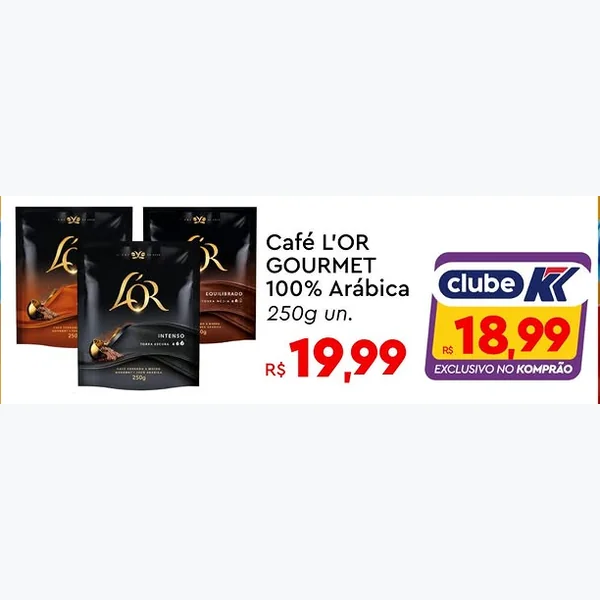 Recorte do encarte de Café Gourmet 100% Arábica L'OR 250 g