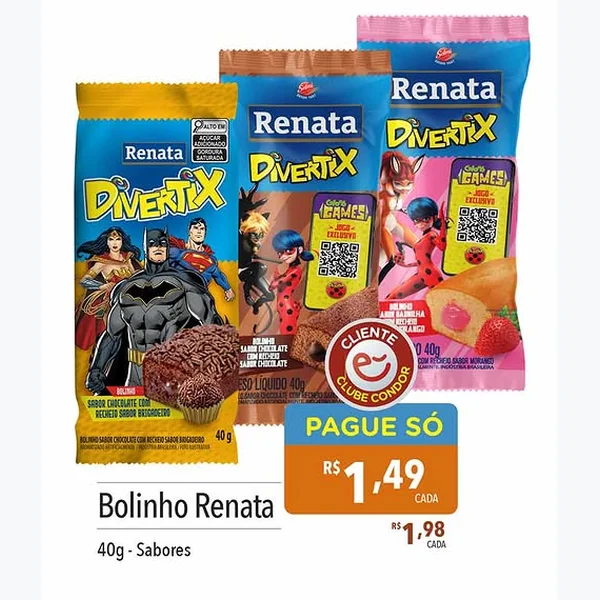 Recorte do encarte de Bolinho Divertix Renata 40 g