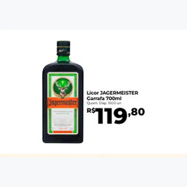 Recorte do encarte de Licor Jagermeister 700 ml