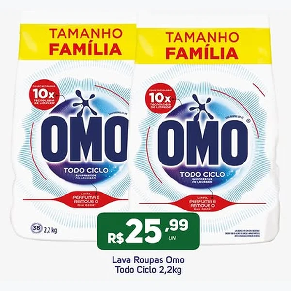 Lava Roupas Todo Ciclo Omo 2,2 kg
