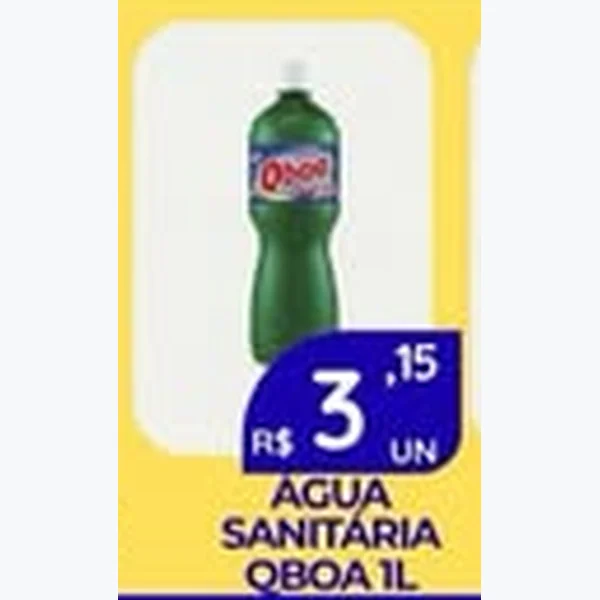 Recorte do encarte de Água Sanitária Qboa 1 L
