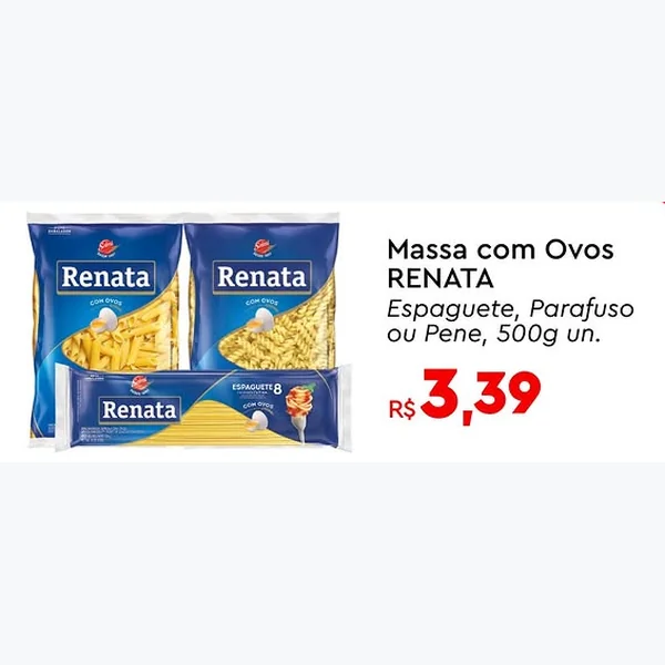 Recorte do encarte de Massa com Ovos Parafuso Renata 500 g