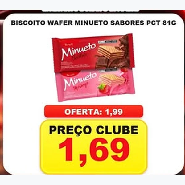 Biscoito Wafer Minueto 81 g