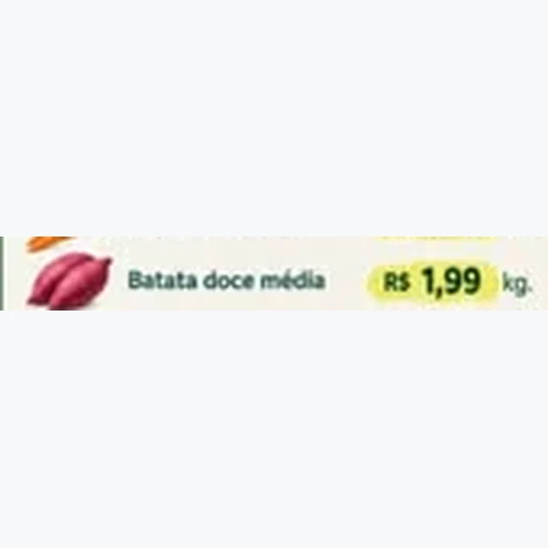 Recorte do encarte de Batata Doce Média