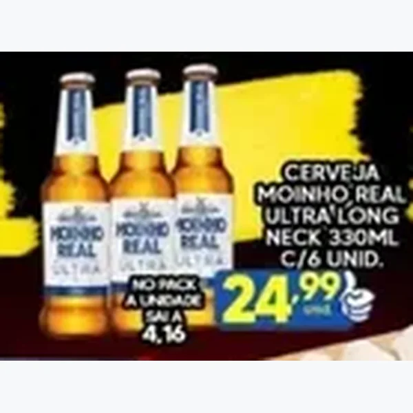 Cerveja Puro Malte Long Neck Moinho Real 6 un × 330 ml