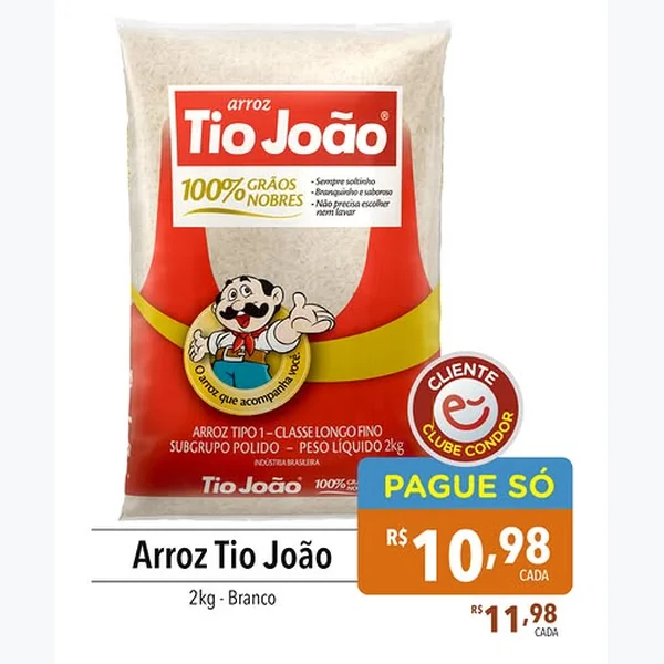 Arroz Branco Tio João 2 kg