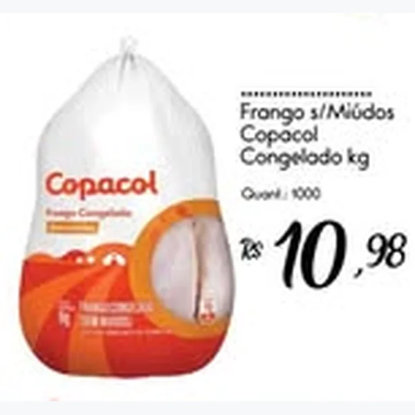 Recorte do encarte de Frango S/miúdos Congelado Copacol