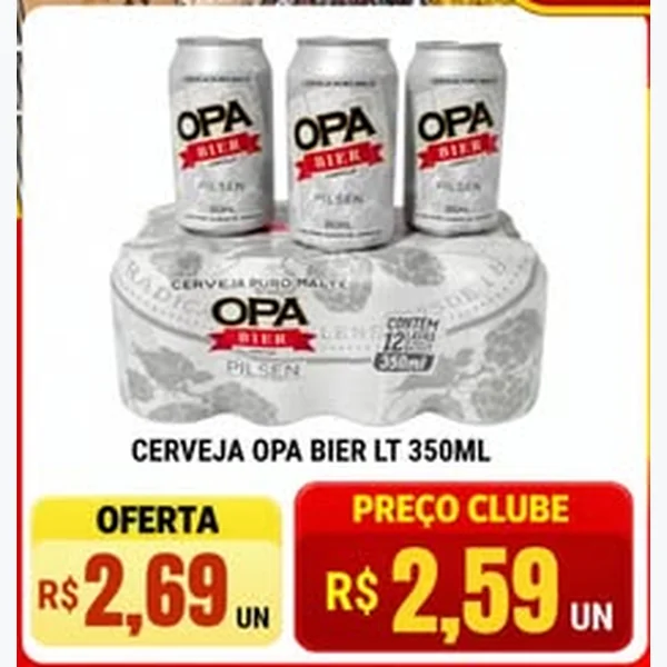 Recorte do encarte de Cerveja Pilsen Opa Bier 350 ml