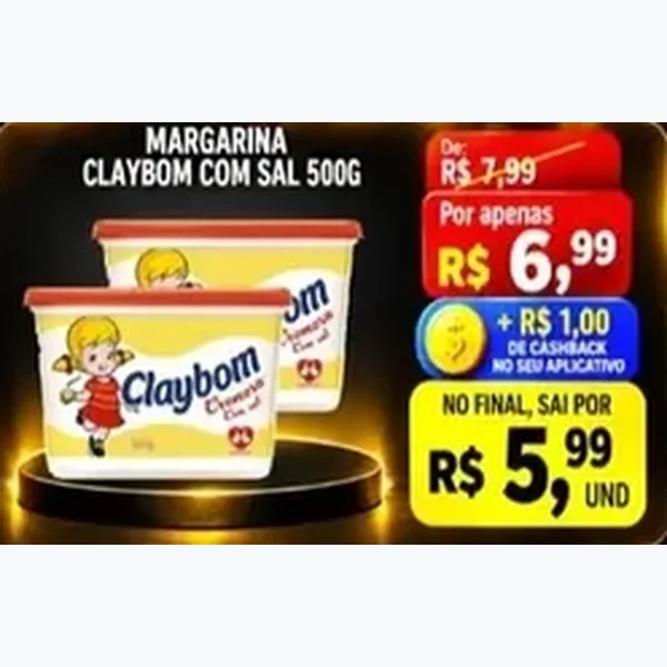 Recorte do encarte de Margarina com Sal Claybom 500 g