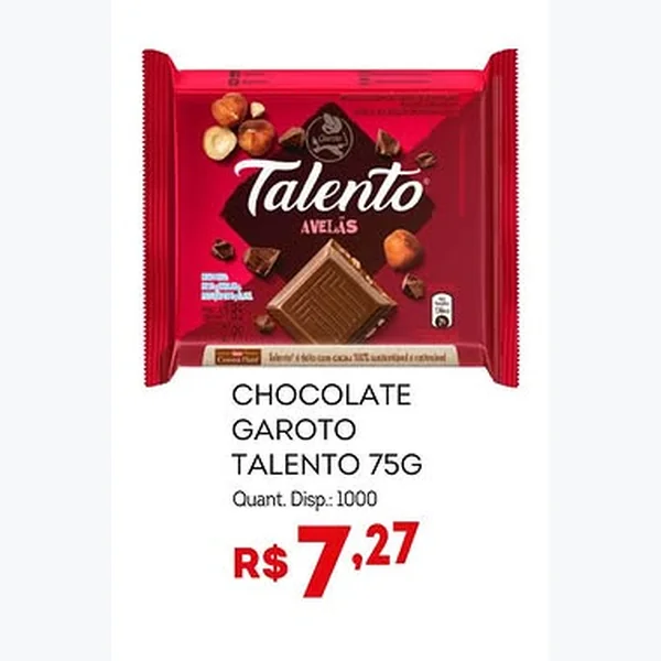 Chocolate Talento Avelãs Garoto 75 g