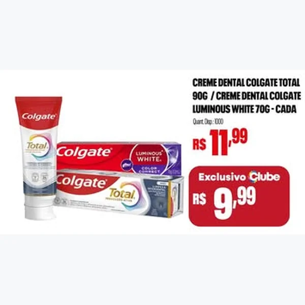 Recorte do encarte de Creme Dental Total Colgate 90 g