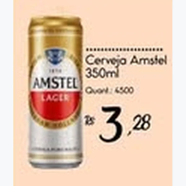 Recorte do encarte de Cerveja Amstel 350 ml