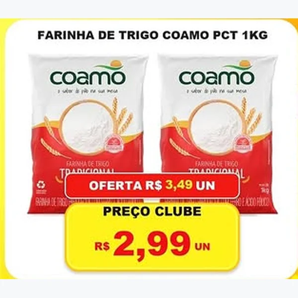 Recorte do encarte de Farinha de Trigo Coamo 1 kg
