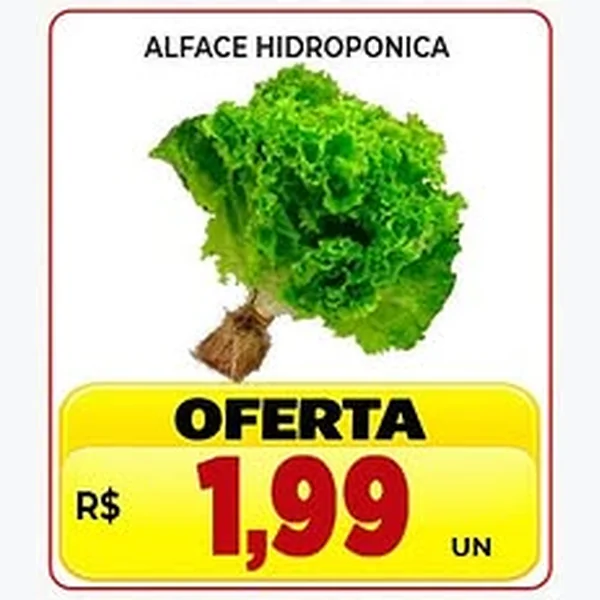 Recorte do encarte de Alface Hidropônica