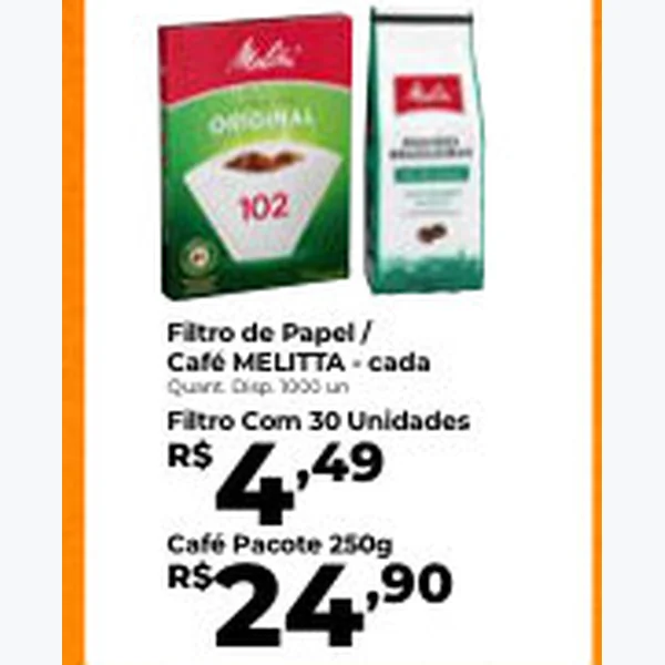 Recorte do encarte de Café Melitta 250 g