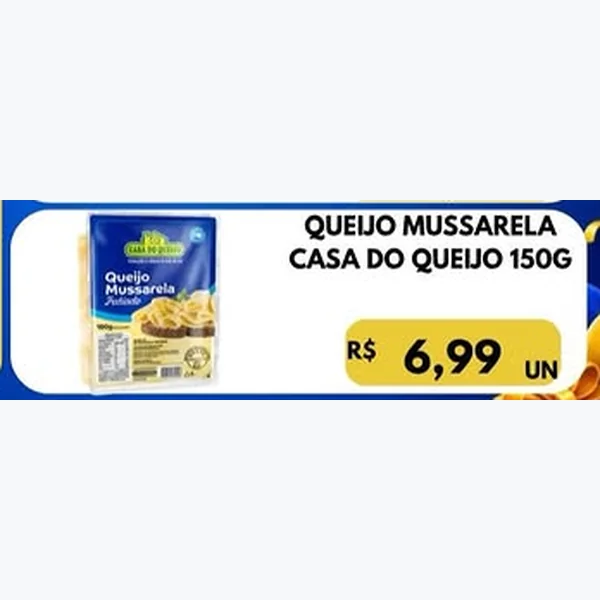 Recorte do encarte de Queijo Mussarela Casa do Queijo 150 g