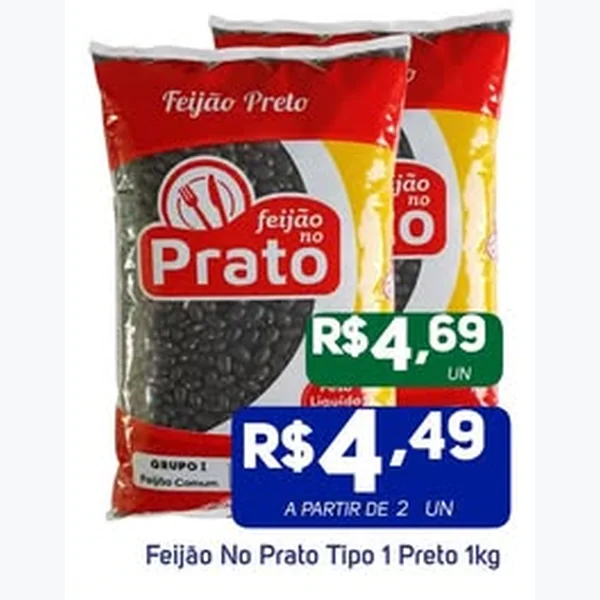 Feijão Preto Tipo 1 No Prato 1 kg