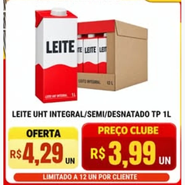 Recorte do encarte de Leite Uht Integral 1 L