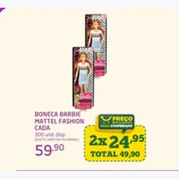Recorte do encarte de Boneca Fashion Barbie