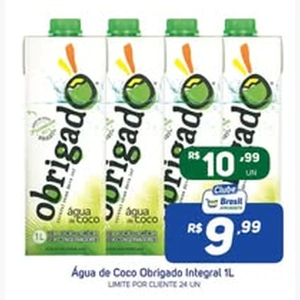 Recorte do encarte de Água de Coco Integral Obrigado 1 L