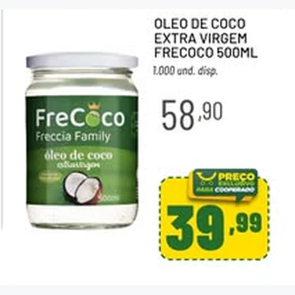 Óleo de Coco Extra Virgem Frecoco 500 ml