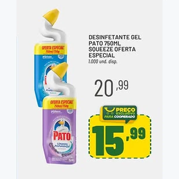 Desinfetante Gel Squeeze Pato 750 ml
