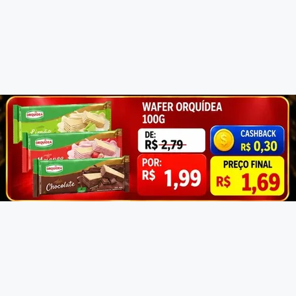 Recorte do encarte de Wafer Orquídea 100 g