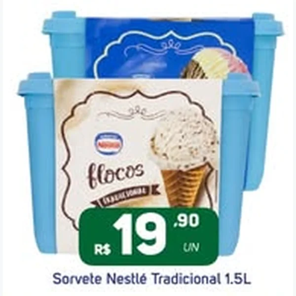 Recorte do encarte de Sorvete Tradicional Nestlé 1,5 L