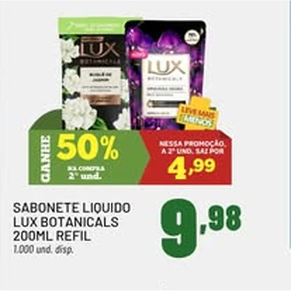 Recorte do encarte de Sabonete Líquido Botanicals Refil Lux 200 ml
