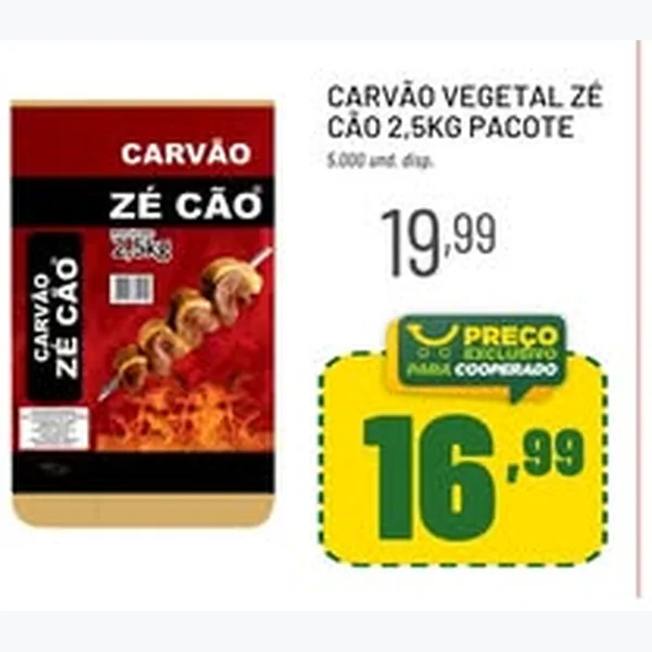 Carvão Vegetal Zé Cão 2,5 kg