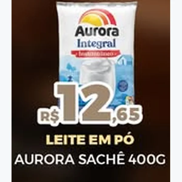 Recorte do encarte de Leite em Pó Aurora 400 g