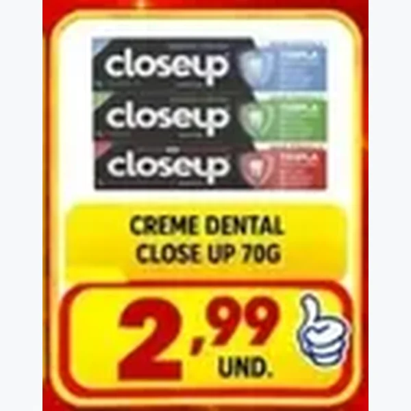 Recorte do encarte de Creme Dental Close Up 70 g