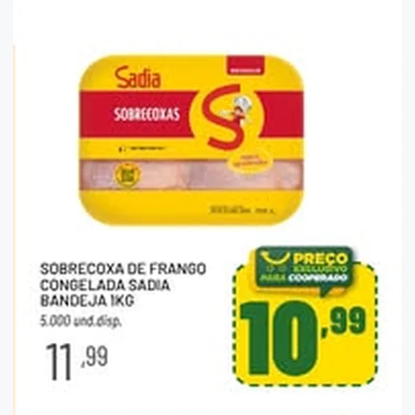 Recorte do encarte de Sobrecoxa de Frango Congelada Sadia 1 kg
