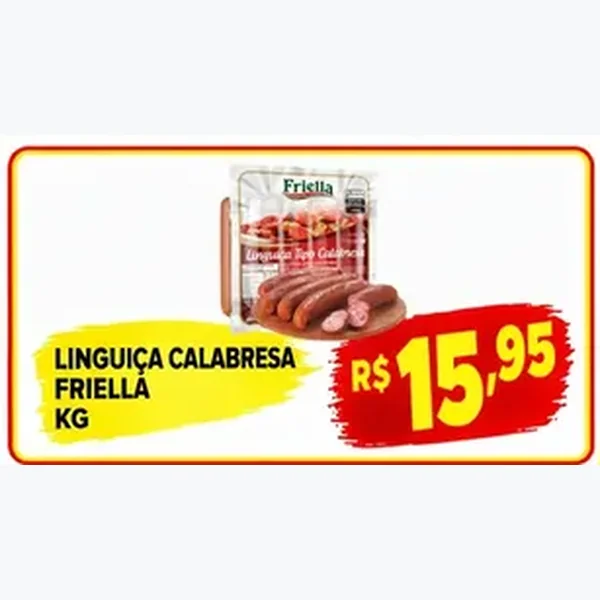 Recorte do encarte de Linguiça Calabresa Friella