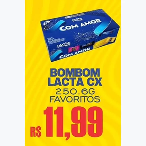 Recorte do encarte de Bombom Favoritos Lacta 250,6 g