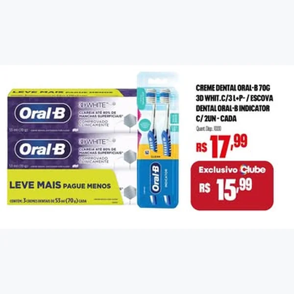 Recorte do encarte de Escova Dental Indicator Oral-B 2 un