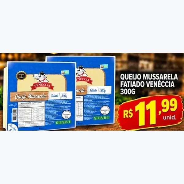Queijo Mussarela Fatiado Veneccia 300 g