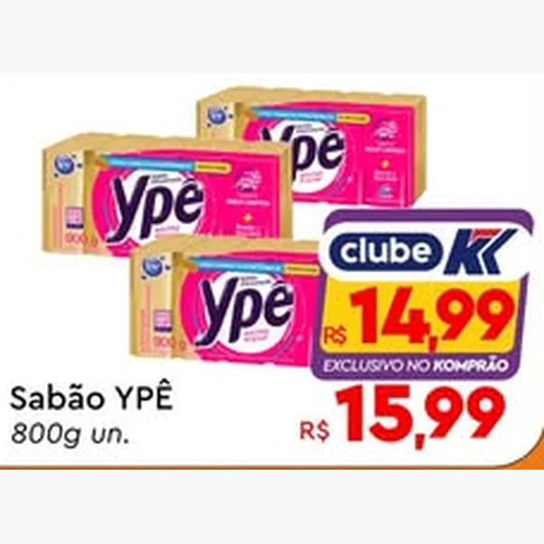 Recorte do encarte de Sabão em Barra Ypê 800 g