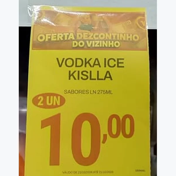 Recorte do encarte de Vodka Ice Kislla 275 ml