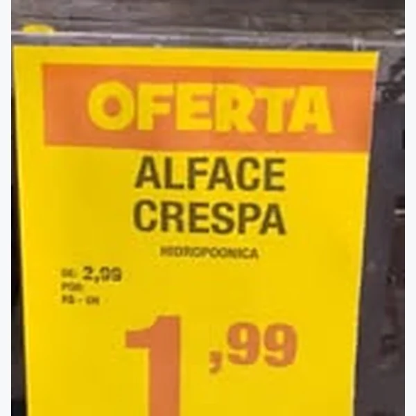 Recorte do encarte de Alface Crespa Hidropônica