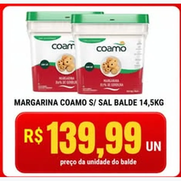 Recorte do encarte de Margarina S/ Sal Coamo 14,5 kg
