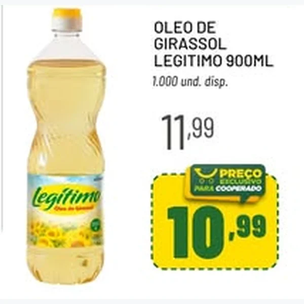Recorte do encarte de Óleo de Girassol Legítimo 900 ml