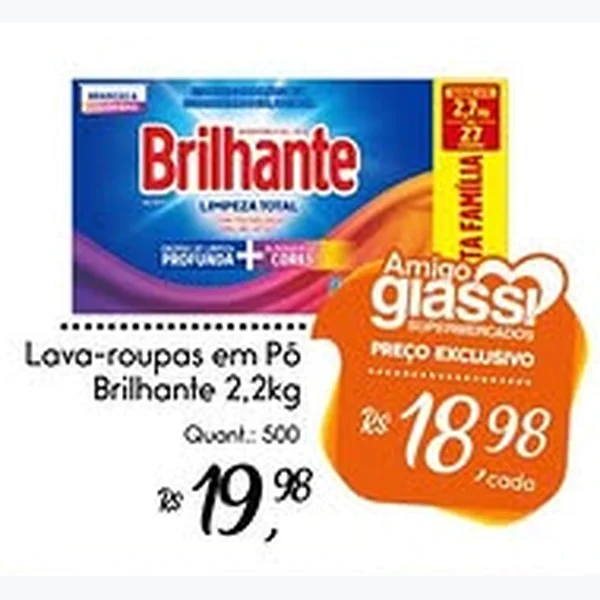 Lava-roupas em Pó Brilhante 2,2 kg