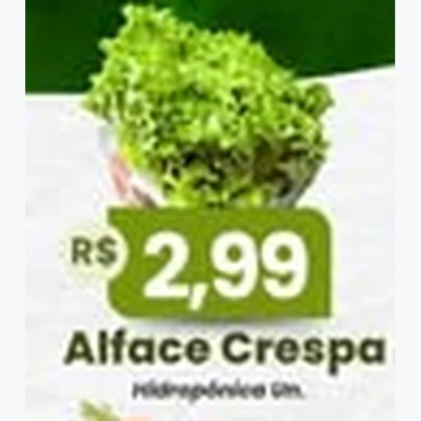 Recorte do encarte de Alface Crespa Hidropônica