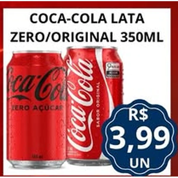 Recorte do encarte de Refrigerante Original Coca-Cola 350 ml