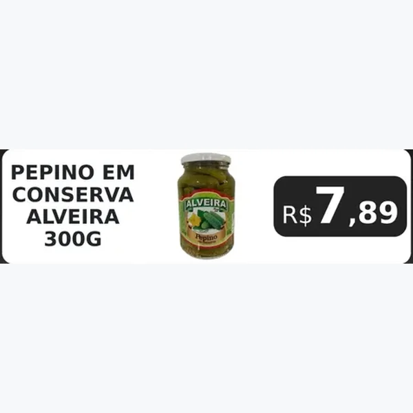 Recorte do encarte de Pepino em Conserva Alveira 300 g