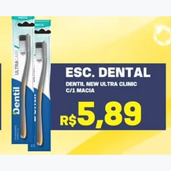 Recorte do encarte de Escova Dental New Ultra Clinic Dentil