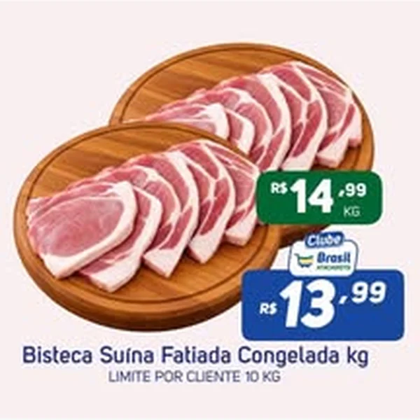Recorte do encarte de Bisteca Suína Fatiada Congelada