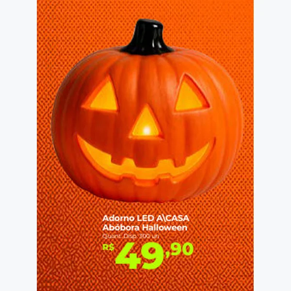 Adorno Led Abóbora Halloween A\CASA