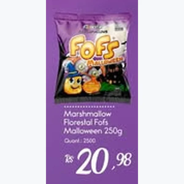 Recorte do encarte de Marshmallow Florestal Fofs 250 g